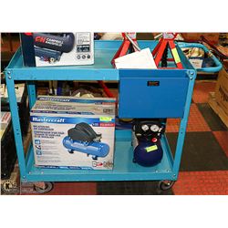 STEEL SHOP CART. 36 X 18 X 33