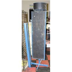 ROTATING PEG BOARD DISPLAY STAND. 18 X 18 X 83