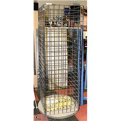 ROTATING METAL GRATE DISPLAY STAND. 26 X 26 X 74