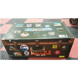 ANTIQUE TRUNK WITH OLD STICKERS