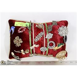 RHINESTONE AND ENAMEL BROOCHES