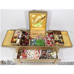 JEWELRY BOX FILLED W ESTATE JEWELRY