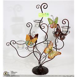 METAL BUTTERFLY DESIGN TEALIGHT STAND