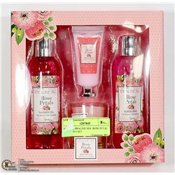 NEW 4PC OPALINE SPA  ROSE PETAL BATH GIFT SET