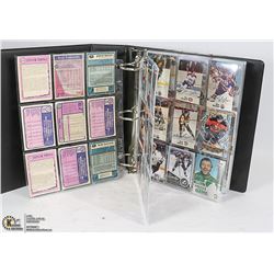 BINDER OF VARIOUS YEARS HOCKEY CARDS