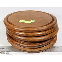 6 WOODEN STEAK BOARDS 13 INCHES