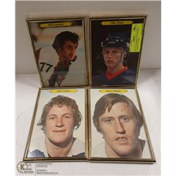 SET OF 4 FRAMED 1970'S HOCKEY LEGEND PICTURES