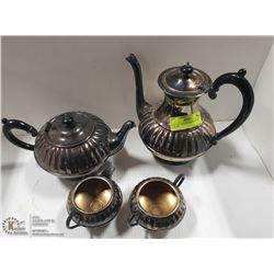 ANTIQUE SILVER 4 PIECE COFFEE TEA SET