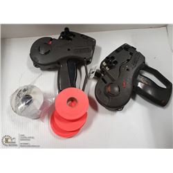 PAIR OF PRICE GUNS WITH INK AND LABELS