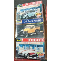 3  REVELL CAR MODELS 2 SKIPS FIESTA DRIVE-IN SERIE