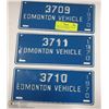 Image 1 : THREE 1970'S EDMONTON LICENSE PLATES IN SUCCESSION