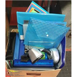 LARGE BOX FULL OF OFFICE SUPPLIES INCL.