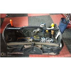 LARGE TOOL BAG WITH ASSORTMENT OF TOOLS