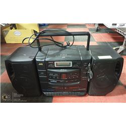 JVC 6-DISC, DUAL CASSETTE & RADIO PORTABLE STEREO