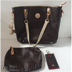 NEW 3-PC PURSE SET - PURSE, MAKEUP BAG