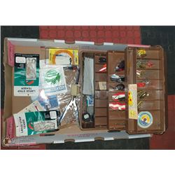 LARGE FLAT WITH "OLD PAL" 3-TIER TACKLE