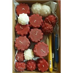 BOX WITH 14 RED & WHITE ROSE CARVED