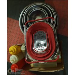 EXPANDING COLANDER, SET OF 9 STAINLESS STEEL BOWLS