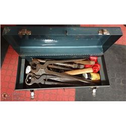 BEACH BLUE STEEL TOOLBOX FULL OF