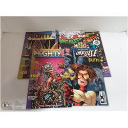 LOT OF 5 UNUSED COMIC BOOKS FROM MID 1990S