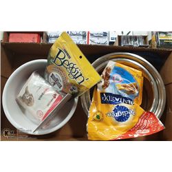 DOG LEASH BOWLS AND TREATS