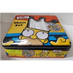THE SIMPSONS CHESS SET IN TIN COLLECTORS BOX