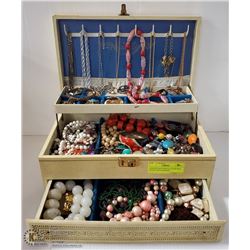 JEWELRY BOX TRIPLE LAYER BOX FILLED WITH JEWELRY