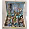 Image 1 : JEWELRY BOX WHITE FILLED WITH ESTATE JEWELRY