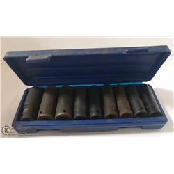 INDUSTRO 9PC 1/2" METRIC DEEP IMPACT SOCKET SET