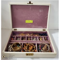 VINTAGE JEWELRY BOX FILLED WITH ESTATE JEWELRY