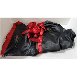 NEW 2 BLACK & RED ROSE MOTIF ROBES