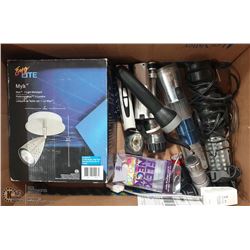 A BOX OF MOTION LIGHT AND FLASHLIGHTS MINI SIZES