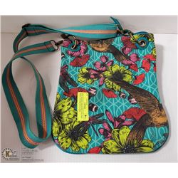 NEW KARMA DRAGONFLY/FLORAL PRINT CROSSBODY PURSE