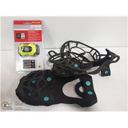 HEADLAMP FLASHLIGHT WITH WINTER TRACKS TO PAIRS