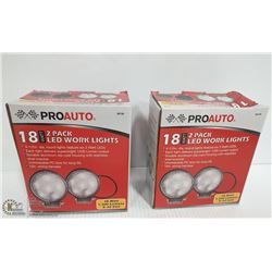 TWO BOXES OF PRO AUTO 18 W LED WORK LIGHTS