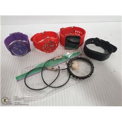 BOX OF WATCHES NECKLACE AND BRACELET