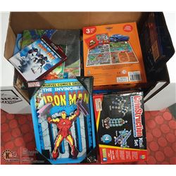 BOX OF CHILDREN'S GAMES AND BOOKS