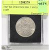 Image 1 : 1967 SILVER ENGLISH 2 SHILLING COIN