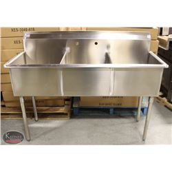 NEW STAINLESS STEEL 3-WELL SINK