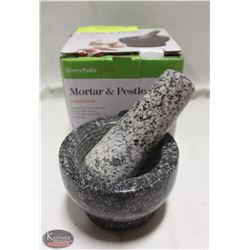 NEW 3.5" GRANITE MORTAR & PESTLE