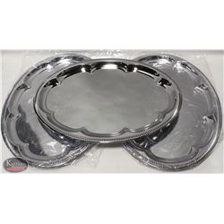 3 NEW JOHNSON ROSE 18" OVAL SERVING TRAYS