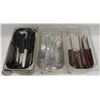 Image 1 : LOT OF 3 INSERTS FULL OF STEAK KNIVES & FORKS