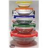 Image 2 : NEW 10 PIECE GLASS BOWL SET W/ BPA FREE LIDS