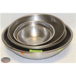 LOT OF 6 ASSORTED SIZE STAINLESS STEEL MIXING