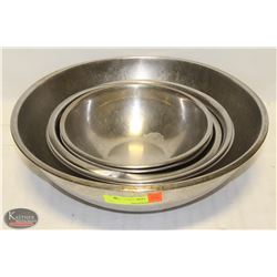 LOT OF 6 ASSORTED SIZE STAINLESS STEEL MIXING