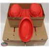 Image 1 : LOT OF 3 BOXES OF RED PLASTIC SERVING BASKETS.