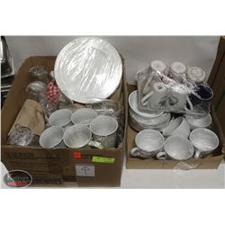 LOT OF ASSORTED GLASSWARE & DISHWARE INCL: SERVING