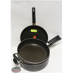 LOT OF NON-STICK COOKWARE INCL: 12" FRYING PAN, &