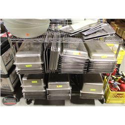 3-TIER CHROME WIRE RACK ON CASTORS.