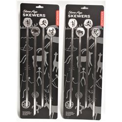 2 NEW SETS OF STONE AGE STAINLESS STEEL SKEWERS